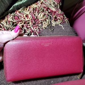 Coach wallet in dark red
